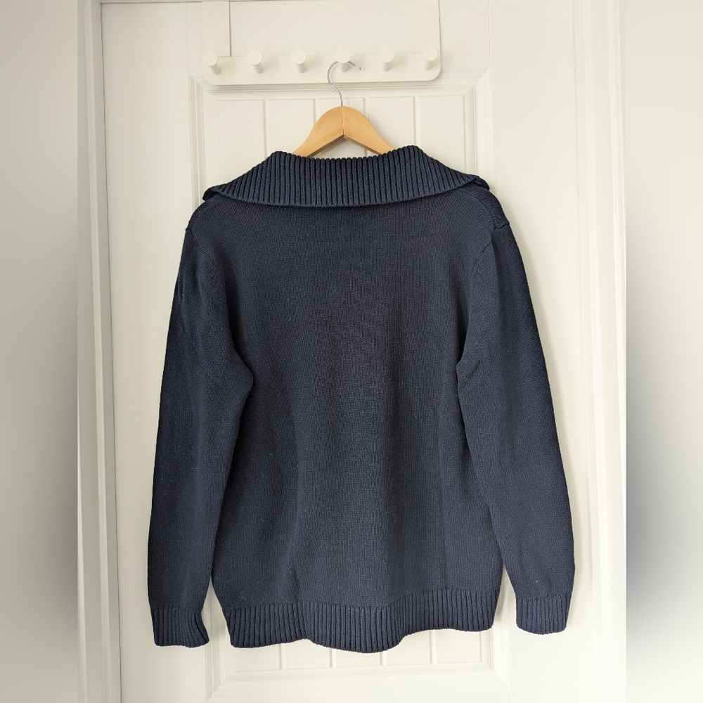 Talbot's Cotton Navy Sweater Size Large (Petite) - Picture 3 of 4